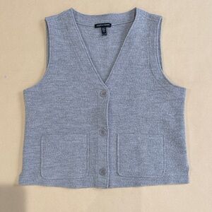 Eileen Fisher Light Gray Knit Vest